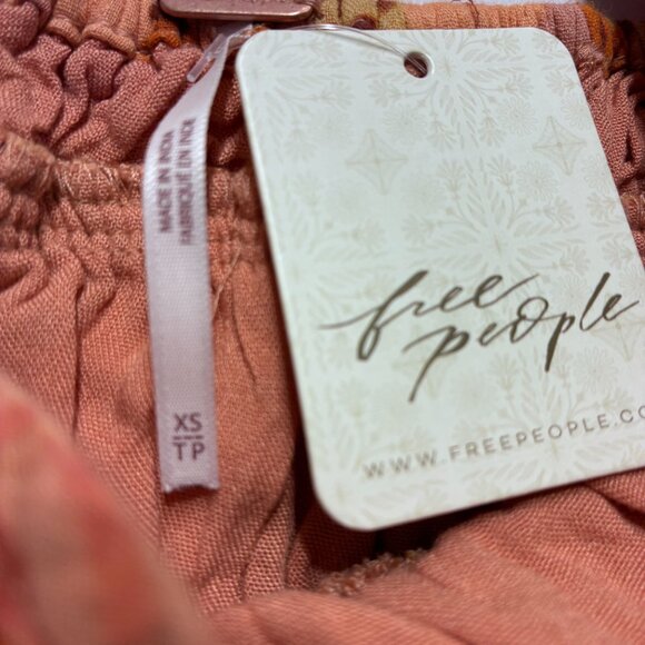 Free People Vernon Mini Floral Orange/Burgundy Sunset Color Combo Sz XS - Picture 6 of 8
